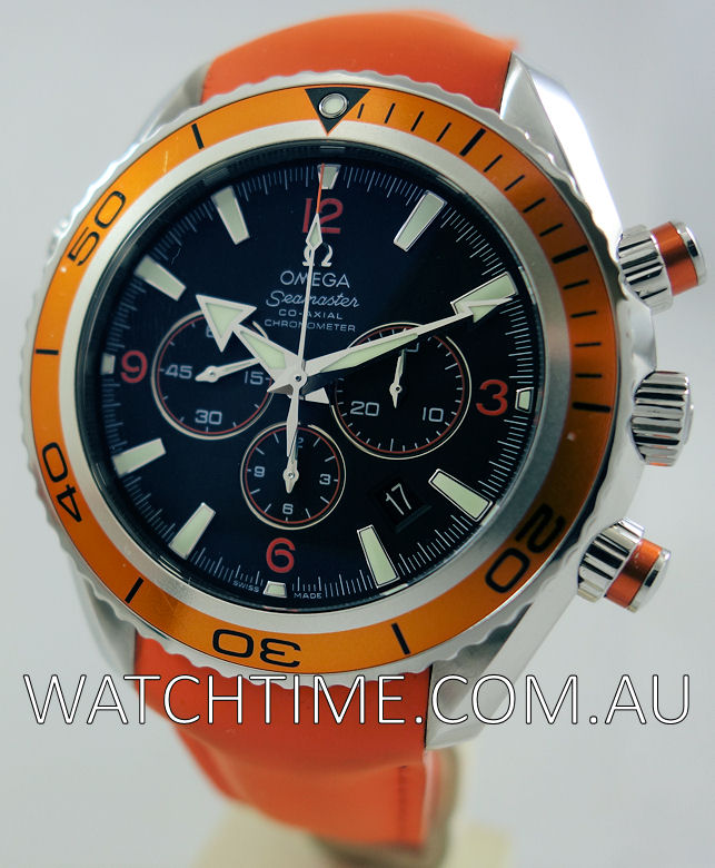 omega seamaster planet ocean chronograph orange