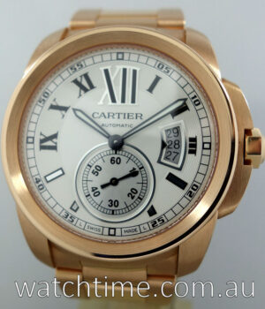 Cartier Calibre De Cartier 3300 18k Rose Gold  White dial