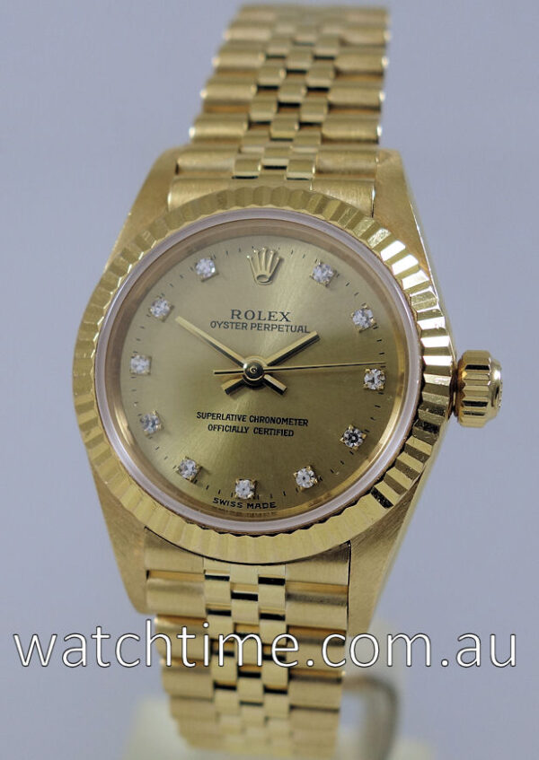 Rolex Ladies 18k Oyster, Diamond dial