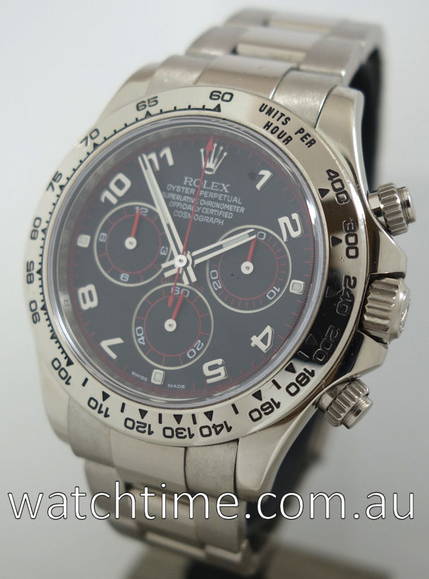 Rolex Daytona 18k White Gold, Black 