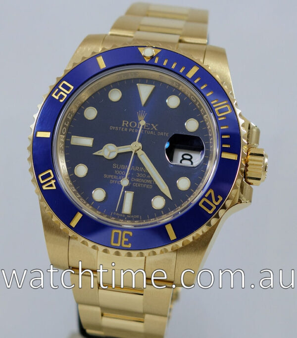 Rolex Submariner 18k Gold  Blue dial  116618LB  April 2016