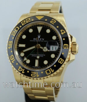 Rolex GMT Master II 18k  Yellow-Gold  116718LN