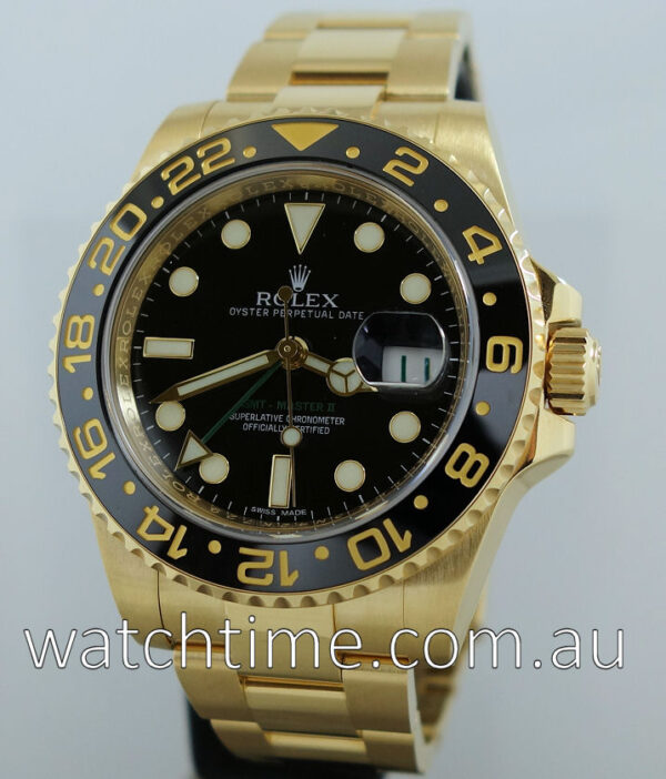 Rolex GMT Master II 18k  Yellow-Gold  116718LN