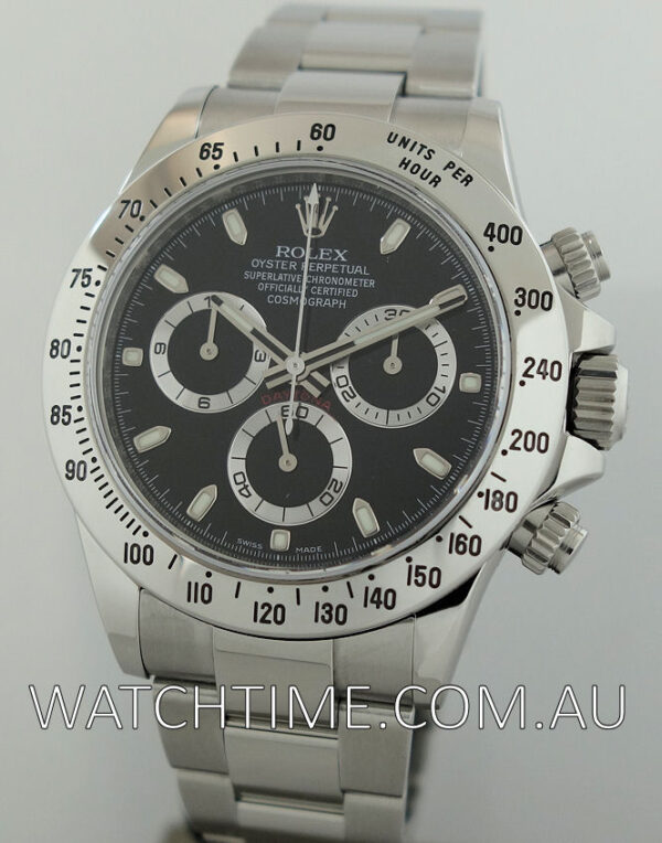 Rolex Daytona Steel Black Dial 2014  Box & Papers.