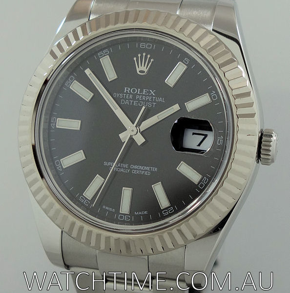 Rolex Datejust II Black dial, White-Gold bezel 116334