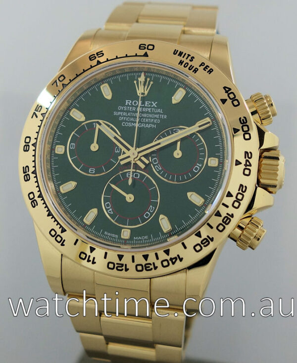 ROLEX 18k GOLD DAYTONA 116508  Green Dial  June 2017