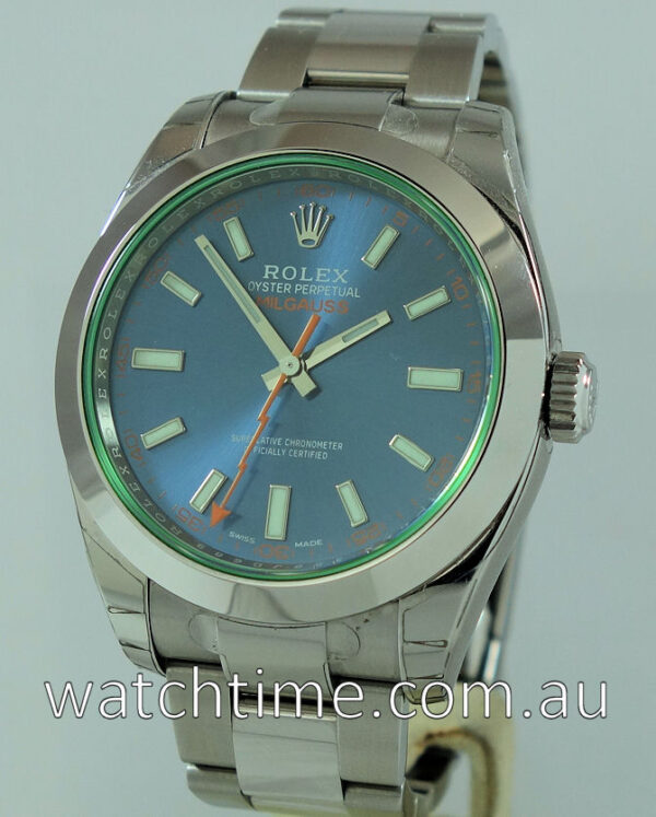 Rolex Milgauss Blue Dial 'Green Crystal' 116400GV  Jan. 2017