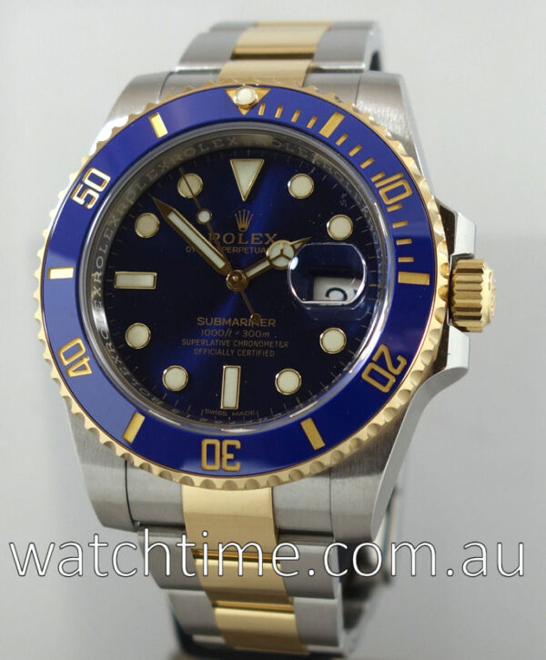 Rolex Submariner Gold and Steel Blue Dial 116613LB JULY 2017!!