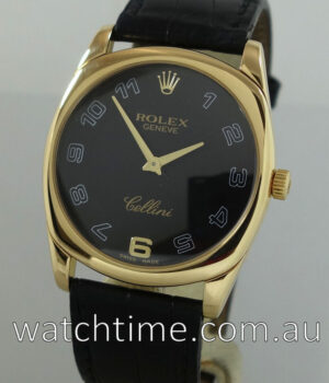 Rolex Cellini Danaos 18k Yellow-Gold  Black dial 4233