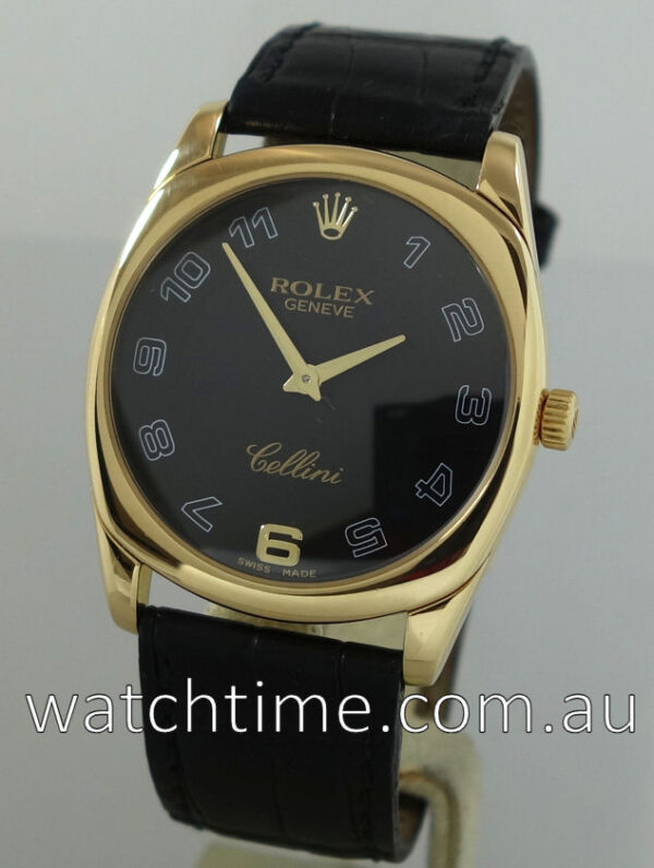 Rolex Cellini Danaos 18k Yellow-Gold, Black dial 4233