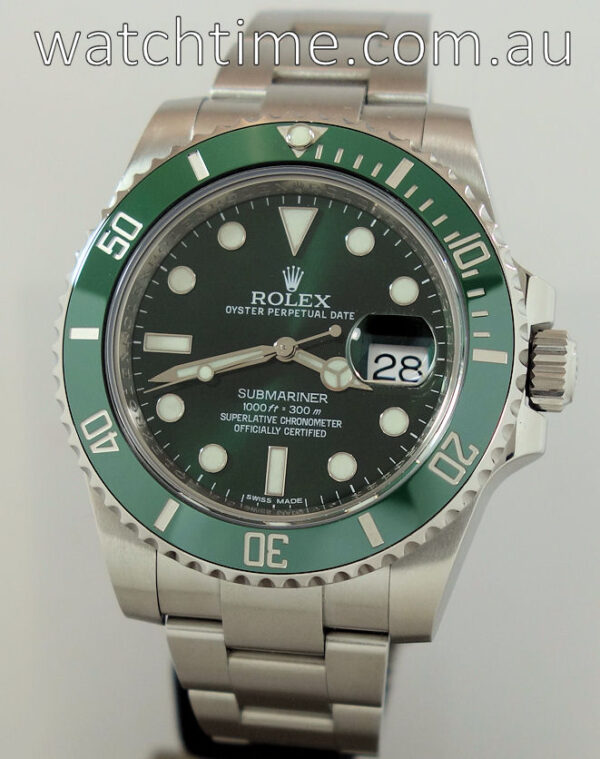Rolex Submariner 116610LV  GREEN  Box & Papers 2014