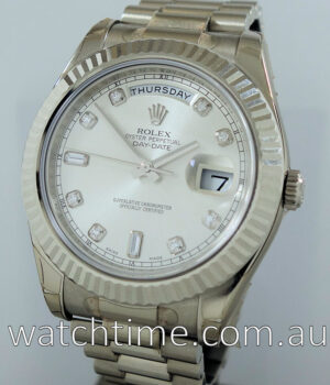 Rolex Day-Date II  218239  18k White-Gold, Diamond-dial