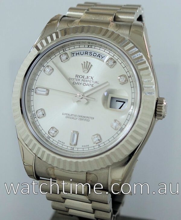 Rolex Day-Date II  218239  18k White-Gold, Diamond-dial
