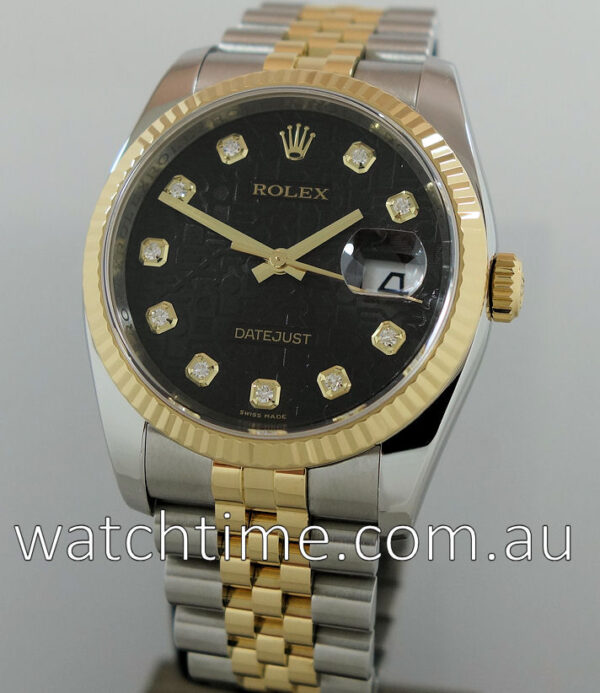 Rolex Datejust 18k & Steel, 116233  Black Diamond-dial