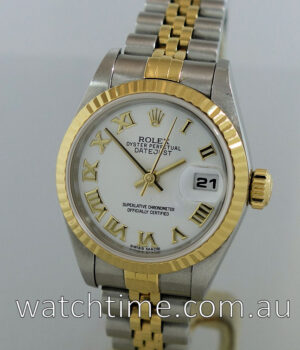 Rolex Datejust  18k   Steel  White Roman-dial