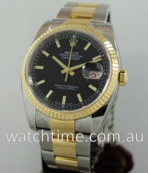 Rolex Datejust 18k & Steel 116233, Black-dial