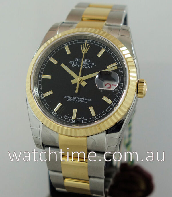 Rolex Datejust 18k & Steel 116233, Black-dial