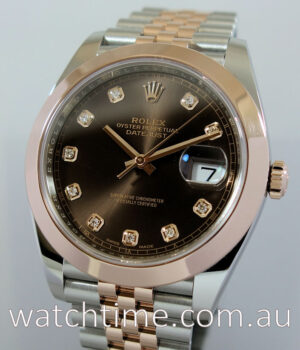 Rolex Datejust II Chocolate Diamond-dial  18k Everose   Steel 126301