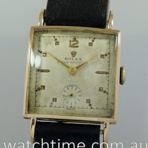 ROLEX 10ct Square  sub-seconds 1940s