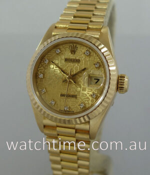 Rolex Lady-Datejust 18k Yellow Gold, Diamond-dial 69178