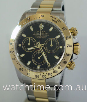 Rolex Daytona 18k & Steel, Black dial 116523