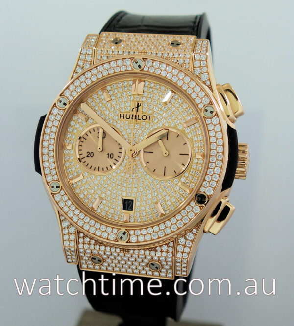 Hublot Classic Fusion King-Gold FACTORY  Pave Diamonds 541.OX.9010.LR.1704