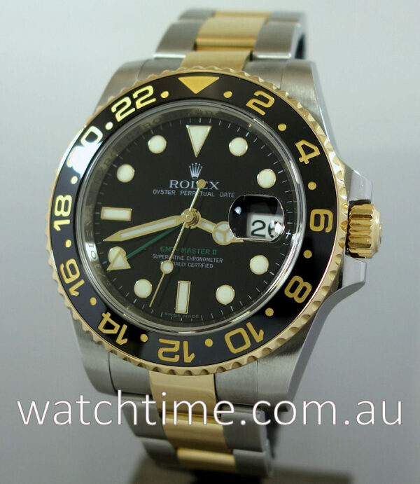 Rolex GMT II, 18k Gold & Steel, Ceramic bezel  116713LN
