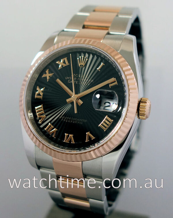 Rolex Datejust 18k Everose & Steel 116231, Black-dial