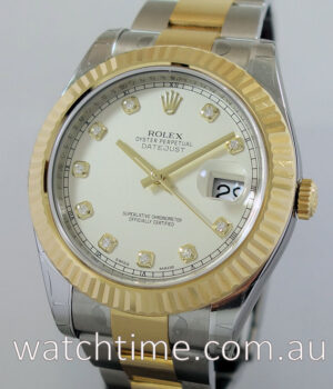 Rolex Datejust 41mm 18k & Steel, Diamond-dial 116333 UNUSED