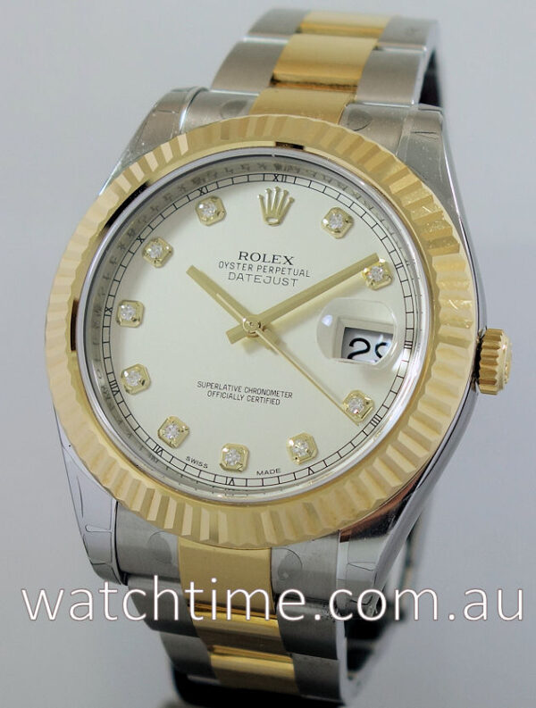 Rolex Datejust 41mm 18k & Steel, Diamond-dial 116333 UNUSED