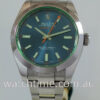 Rolex Milgauss Blue Dial, Green Crystal  116400GV  Dec. 2018