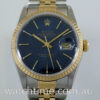 Rolex 36mm Datejust 16233 Blue Jubilee dial