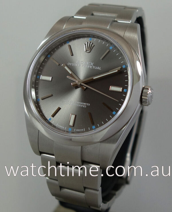 Rolex Oyster 39mm  Dark-Rhodium dial  114300 Box & Card