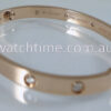 Cartier Love Bracelet, 18k Rose-Gold, 10 Diamonds, Size 18 Box & Receipt