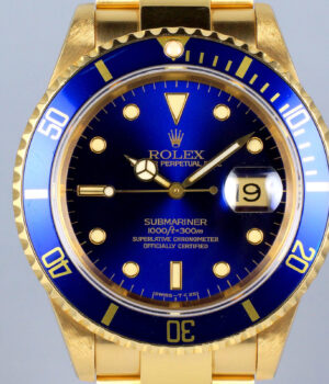 Rolex Submariner 18k GOLD 16618 Box & Papers July 2003 MINT!!!