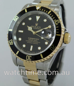 Rolex Submariner 16613  Black-dial  18k   Steel Box   Papers