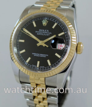 Rolex Datejust 18k & Steel 116233, Black-dial