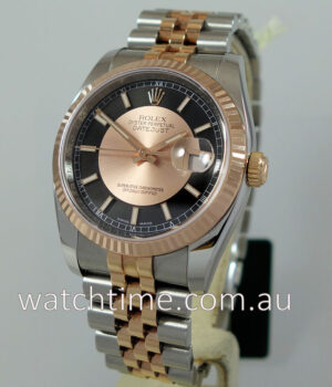 Rolex Datejust 18k Everose & Steel 116231  Black/Pink dial