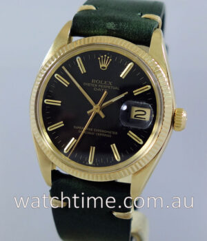Rolex GOLD Oyster Date  c 1978  RARE Black-Dial