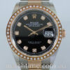 DSC01841 Rolex Datejust 18k Everose & Steel 126201 Black Diamond-dial