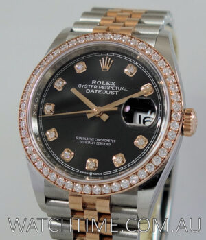 Rolex Datejust 18k Everose & Steel 126281RBR Diamond-dial & Diamond Bezel