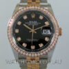 DSC01989 Rolex Datejust 18k Everose & Steel 126281RBR Diamond-dial & Diamond Bezel