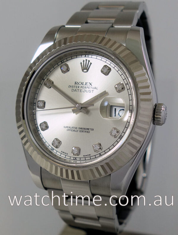 Rolex Datejust II  41mm Diamond dial, White-Gold bezel 116334