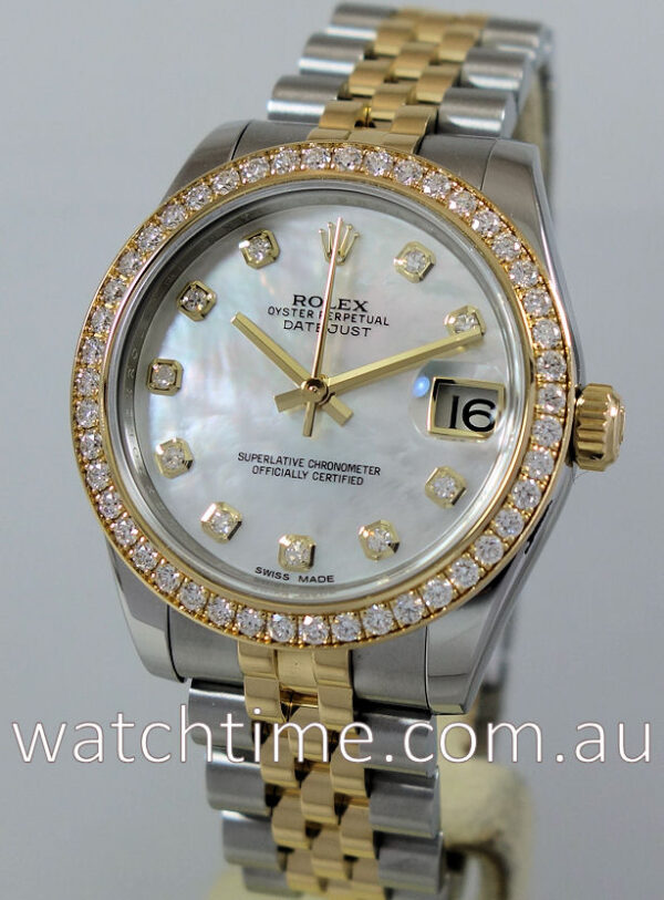 Rolex Datejust 31mm FACTORY Diamond BEZEL Mother-of-Pearl Dial 178383