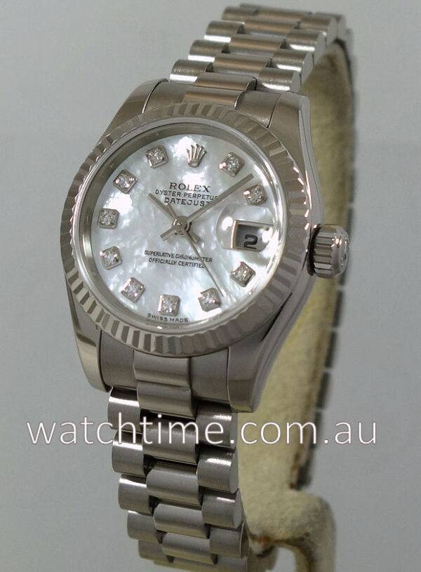 Rolex Lady Datejust  18k White-Gold, President bracelet 179179