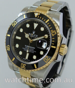 Rolex Submariner Gold   Steel  116613LN  Black-dial  AS NEW  