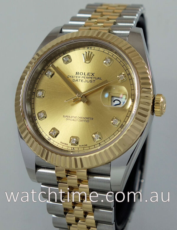 Rolex Datejust 41mm 18k & Steel, Diamond-dial 126333  2018