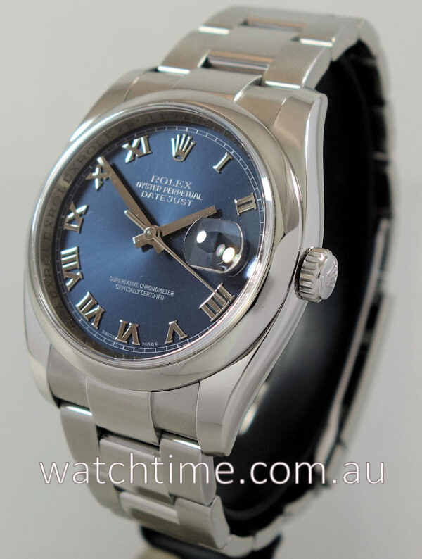 Rolex Datejust 36 Blue Roman Dial 116200 - Watchtime.com.au