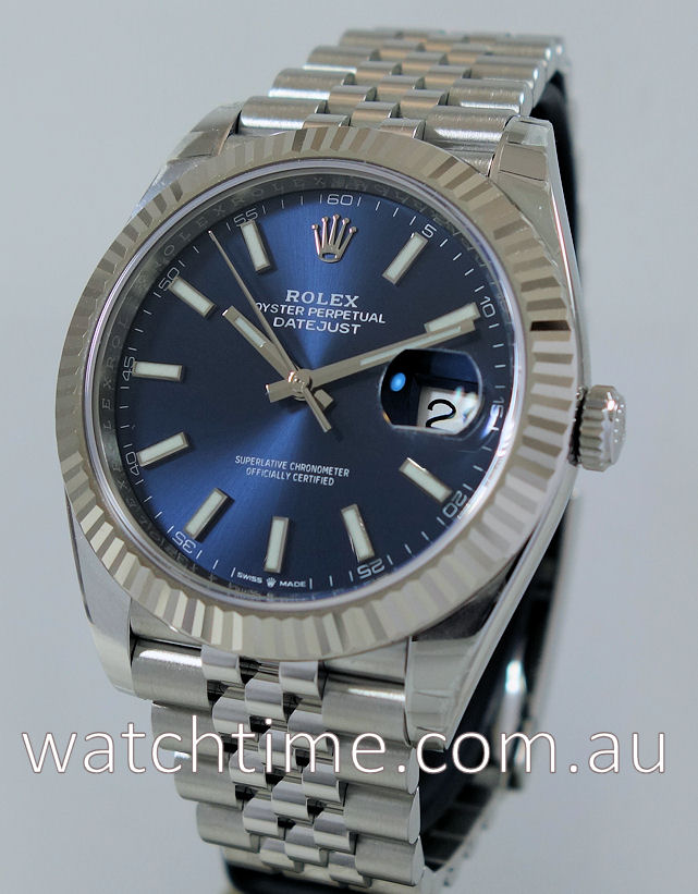 datejust 41 blue jubilee fluted