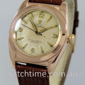 Rolex Bubble-Back 18K Pink-Gold  c 1948